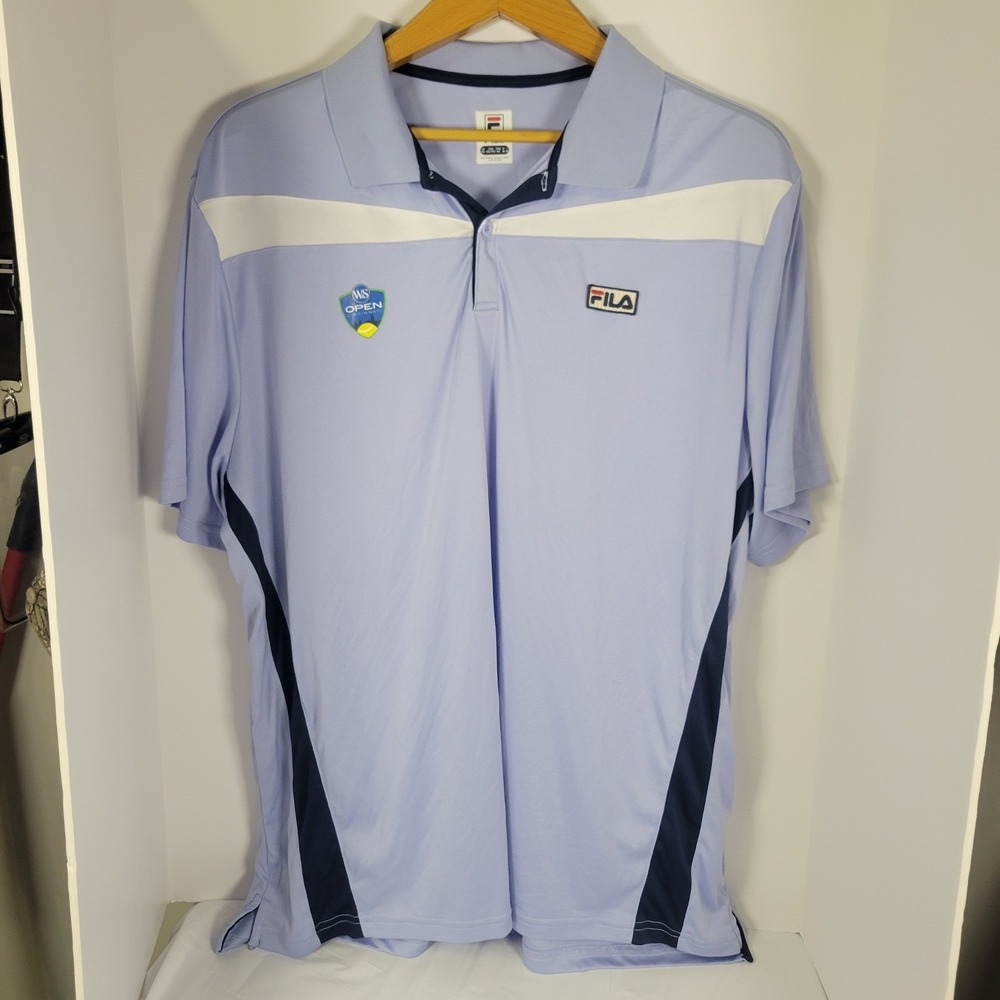 Fila Mens XXL W&S Open Cincinnati Tennis Polo Shirt Blue Short Sleeve Sport
